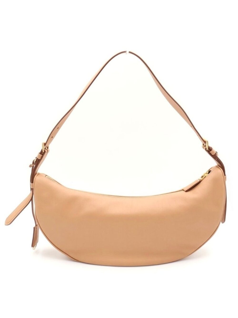 Prada Demil Large Cross Belt Bag Beige Leather Gold - Picture 2 of 6